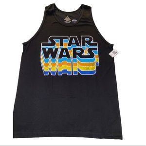 Disney Star Wars Large Black Tank Top Summer Neon